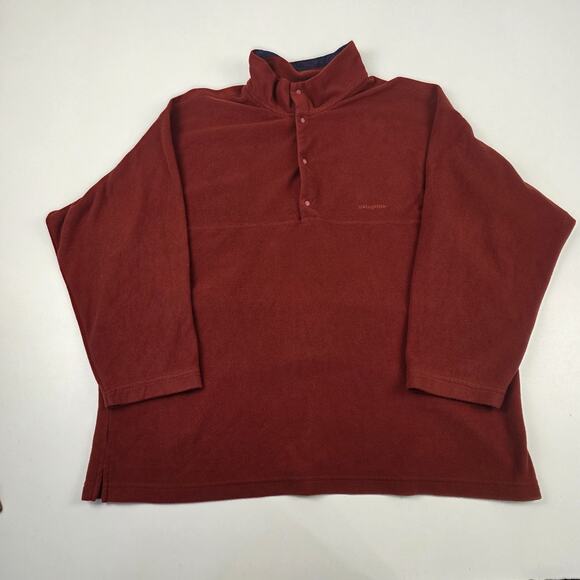 Patagonia Snap Button Fleece Jacket Red Made in USA Size Mens XL - Picture 1 of 11